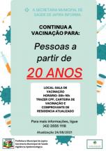 Informativo campanha nacional de vacinação contra a COVID-19.