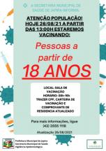 Informativo campanha nacional de vacinação contra a COVID-19.