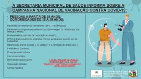 Informativo campanha nacional de vacinação contra COVID-19.