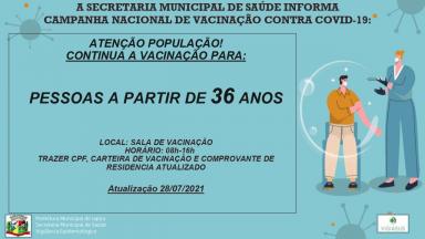 Informativo campanha nacional de vacinação contra a COVID-19.