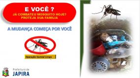O combate ao mosquito transmissor da dengue, chikungunya e zika é um dever de todos. Faça a sua parte!